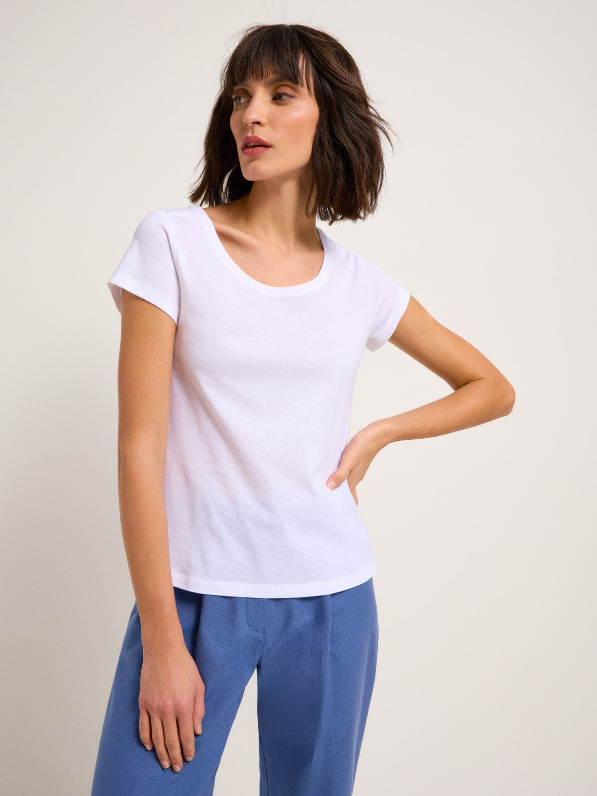 SHORT SLEEVED SHIRT (GOTS) made of organic cotton - White