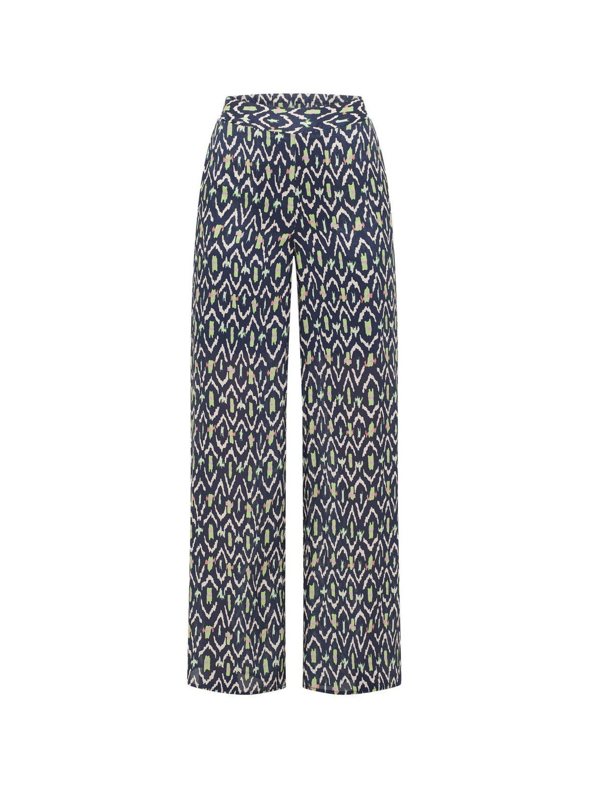 PALAZZO PANTS PRINT IKAT made of TENCEL™ Modal & Silk - Night Blue