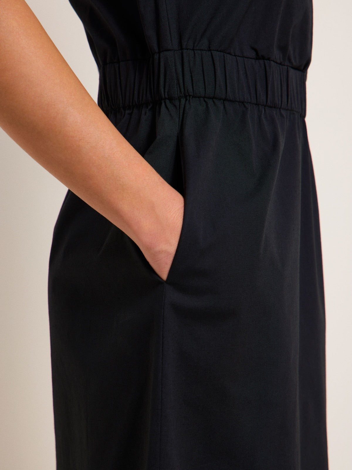 DRESS WITH MOCK NECK (GOTS) made of organic cotton - Black