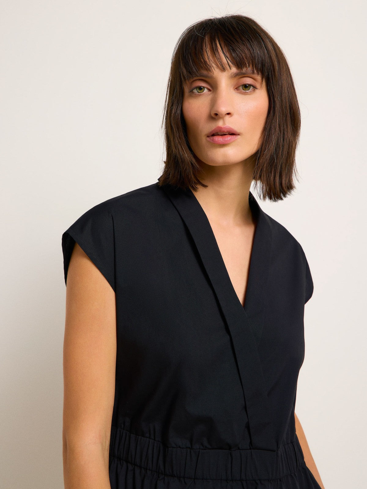 DRESS WITH MOCK NECK (GOTS) made of organic cotton - Black