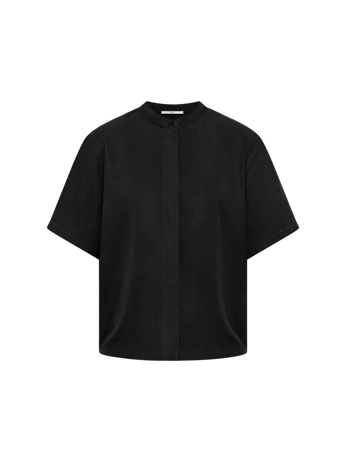 BLOUSE SHIRT made of TENCEL™ Lyocell & Linen - Black