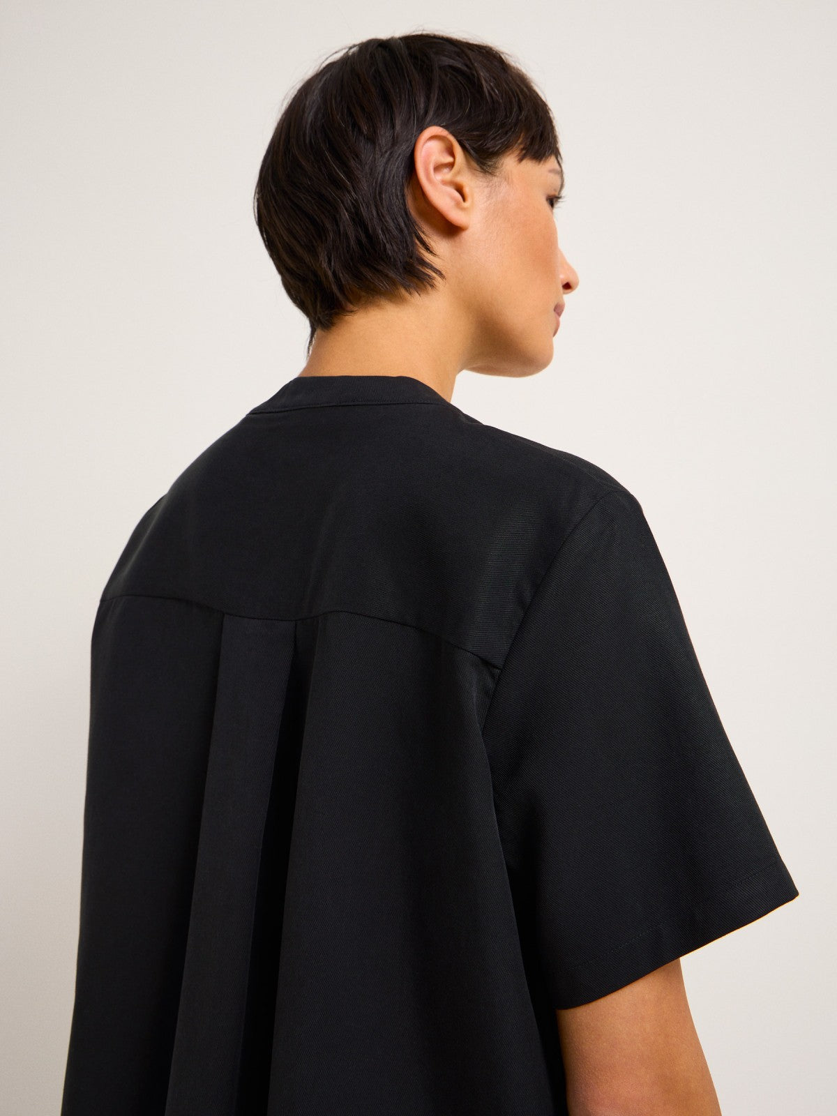 BLOUSE SHIRT made of TENCEL™ Lyocell & Linen - Black