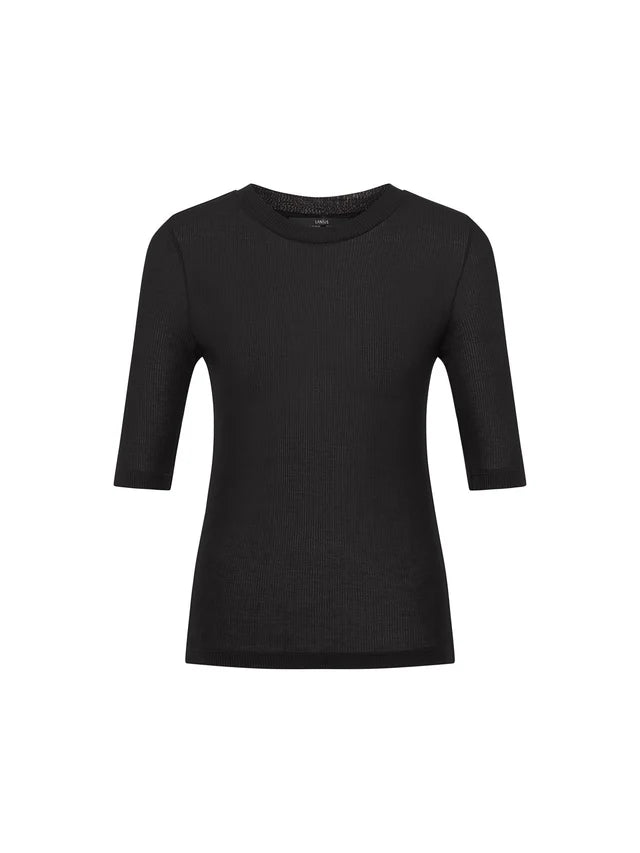 TENCEL™ Lyocell stand-up collar shirt - Black