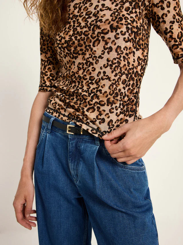 Stand-Up Collar Shirt made of TENCEL™ - Leo Print