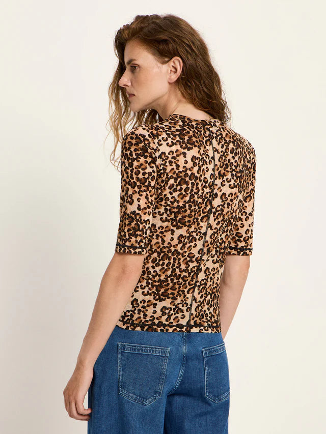 Stand-Up Collar Shirt made of TENCEL™ - Leo Print