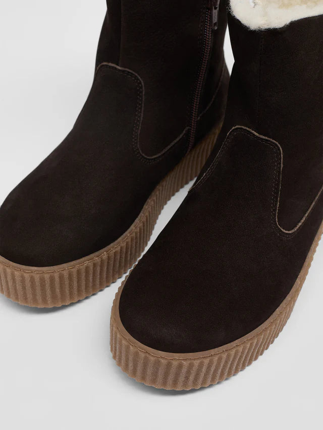 FUR BOOT - Dark Brown