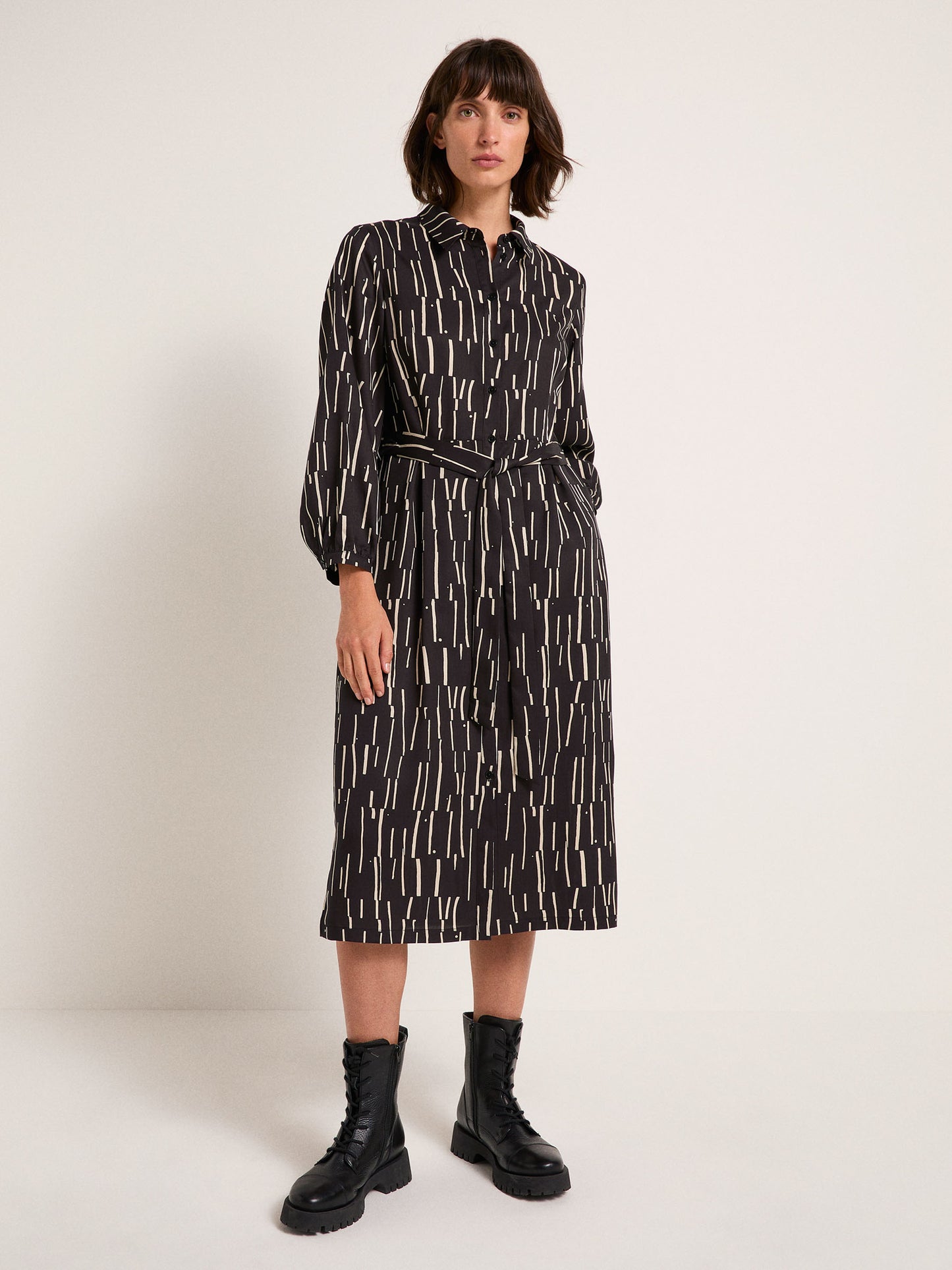 Midi Dress - Print Irregular Black