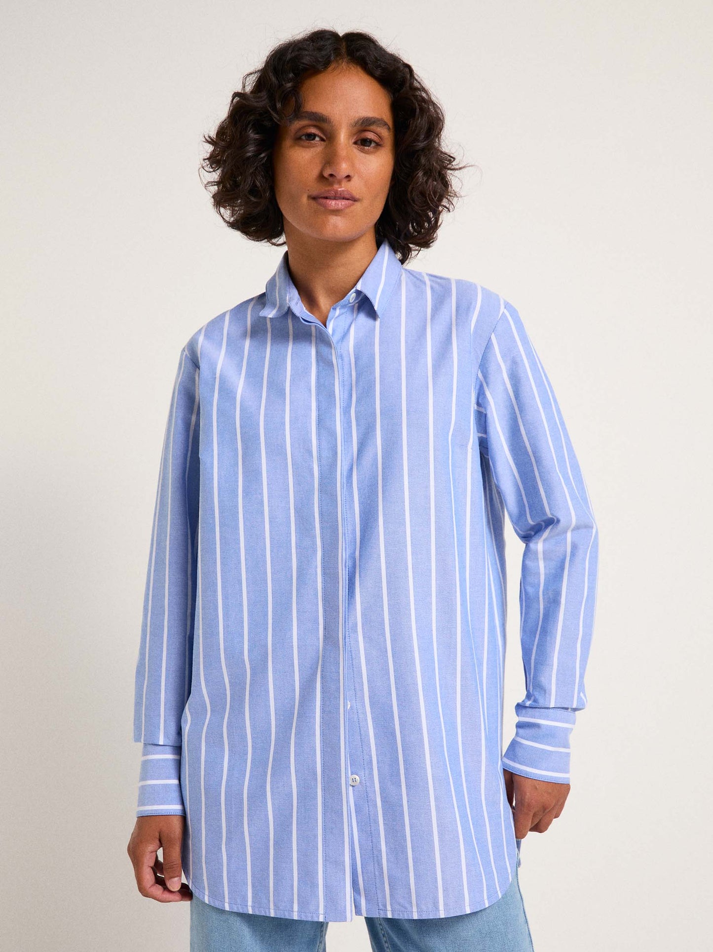 Striped Shirt GOTS - Dark Zen Blue