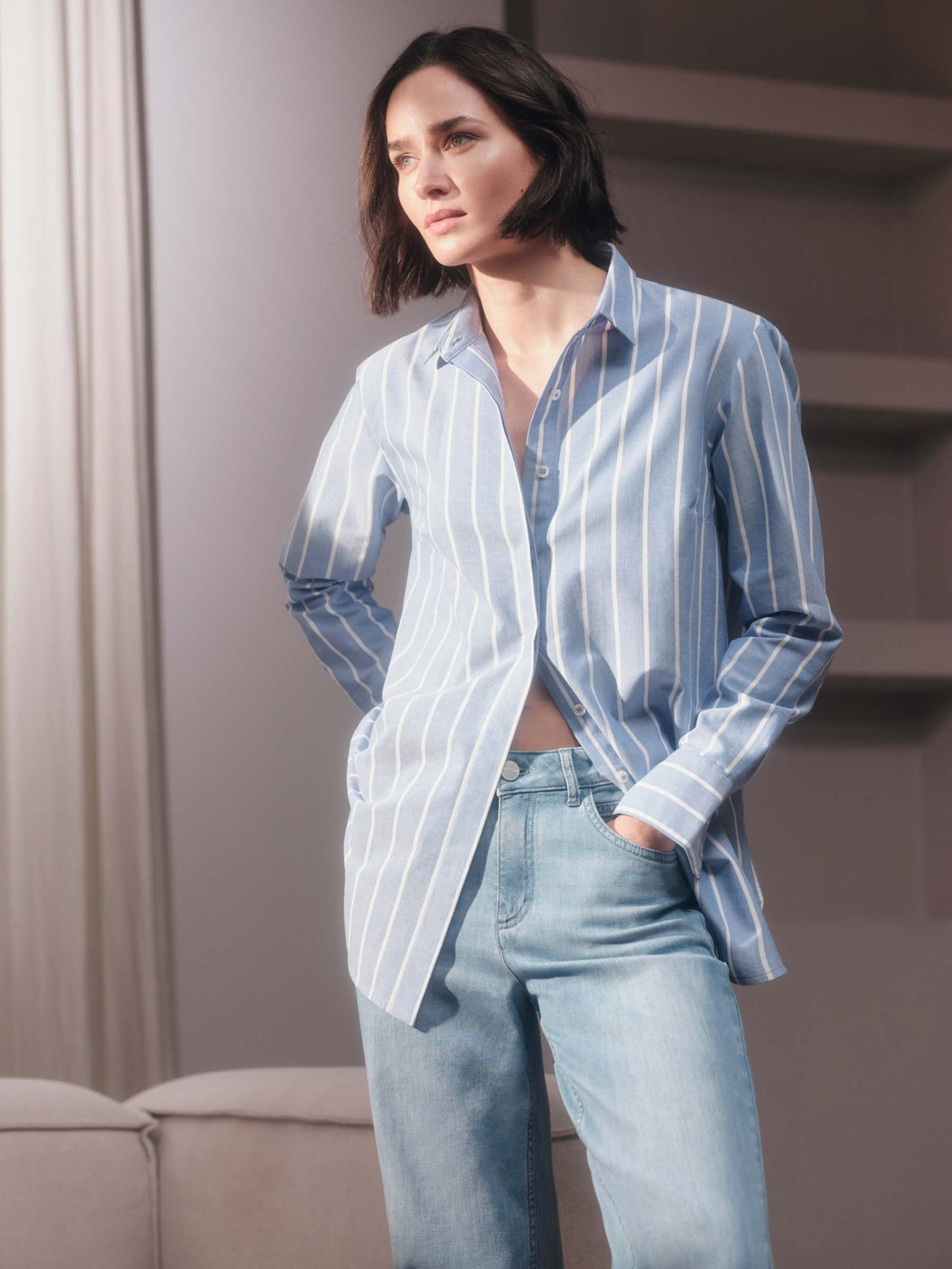 Striped Shirt GOTS - Dark Zen Blue