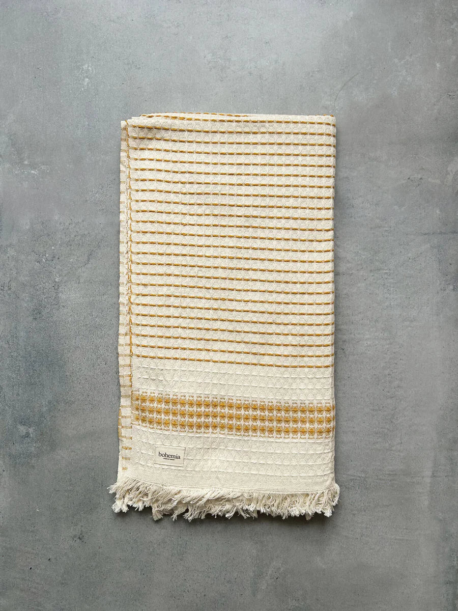 MILOS CHECK HAMMAM TOWEL - MUSTARD
