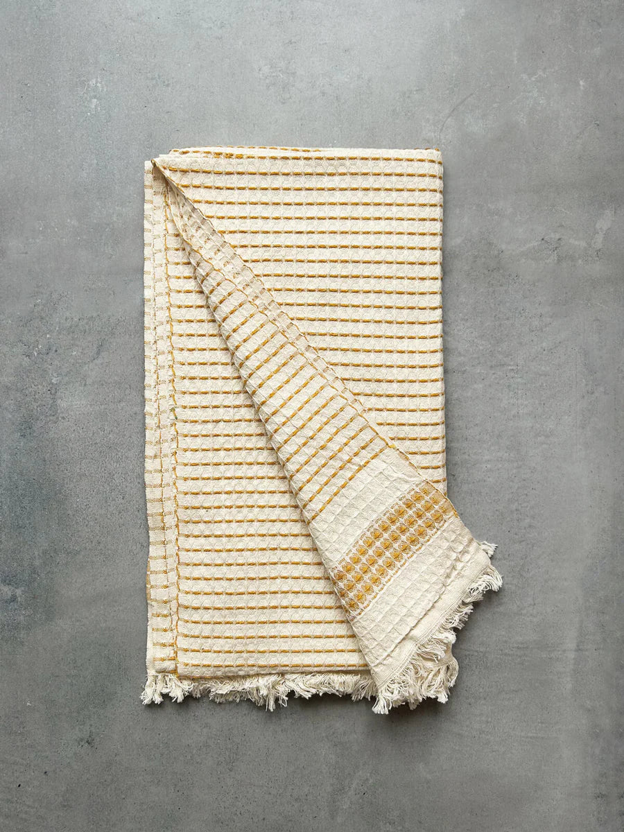MILOS CHECK HAMMAM TOWEL - MUSTARD