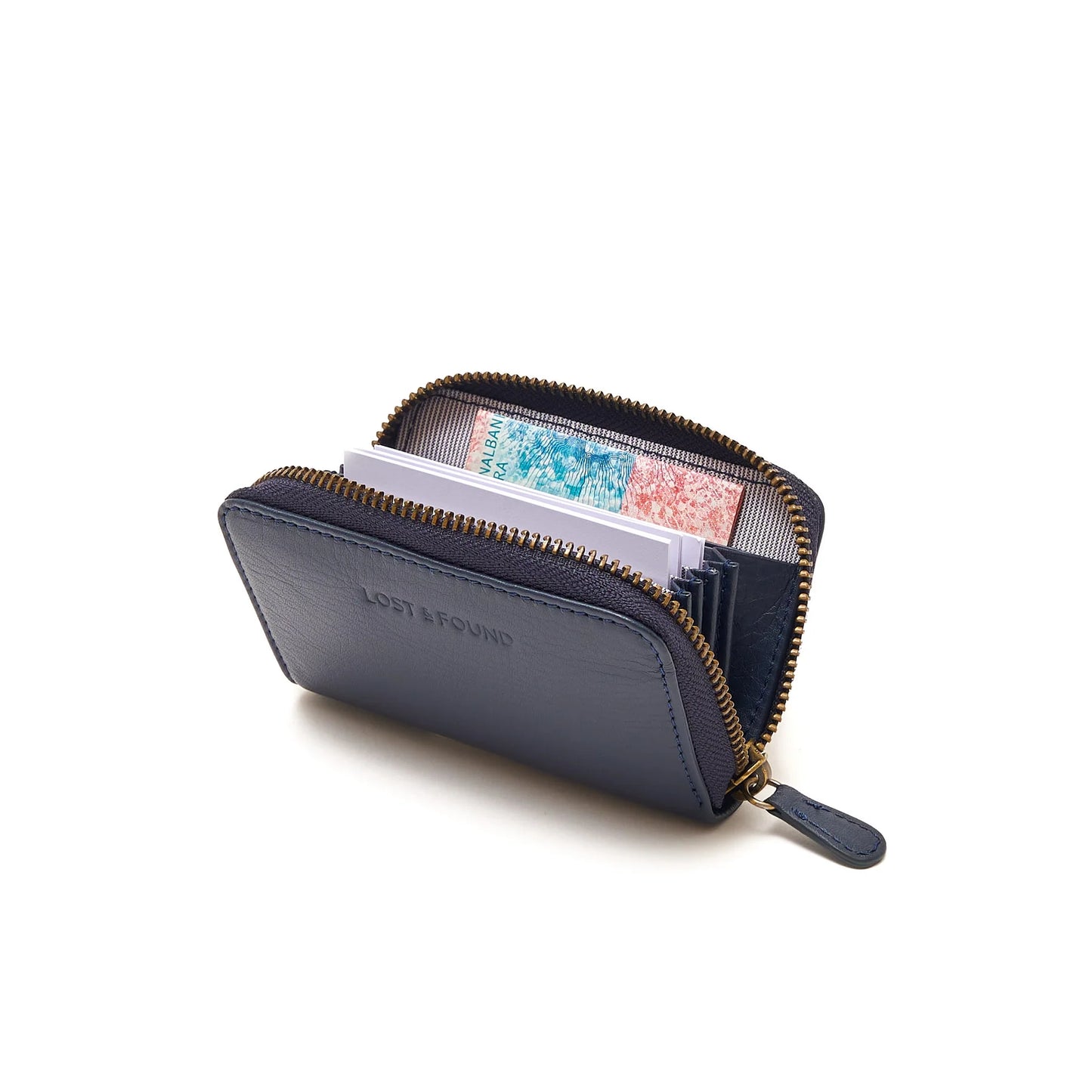 Mini Zip Around Wallet  - Navy