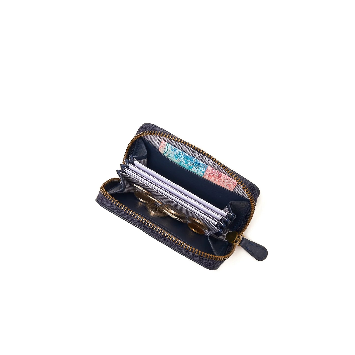 Mini Zip Around Wallet  - Navy