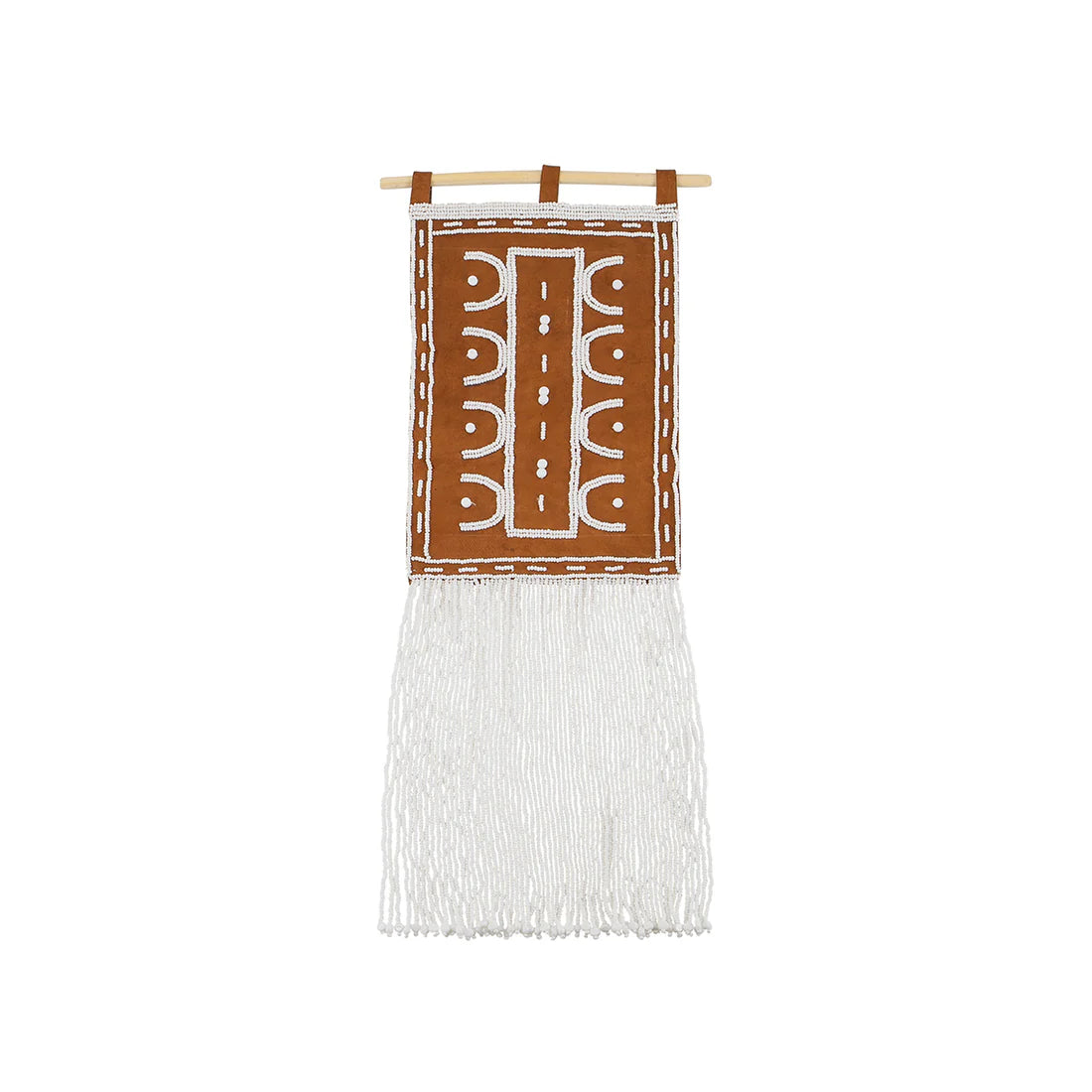CAMEROON LEATHER WALL HANGING - WHITE