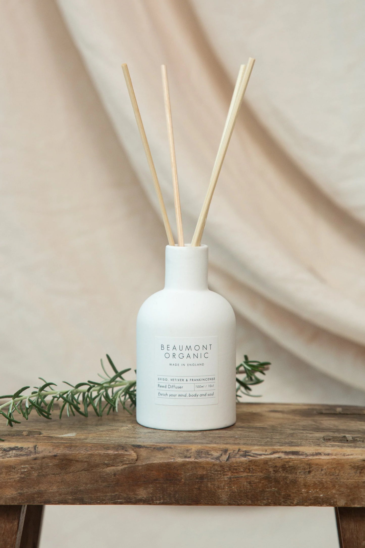 Shiso Vetiver & Frankincense - 100ml - Reed Diffuser in White Ceramic