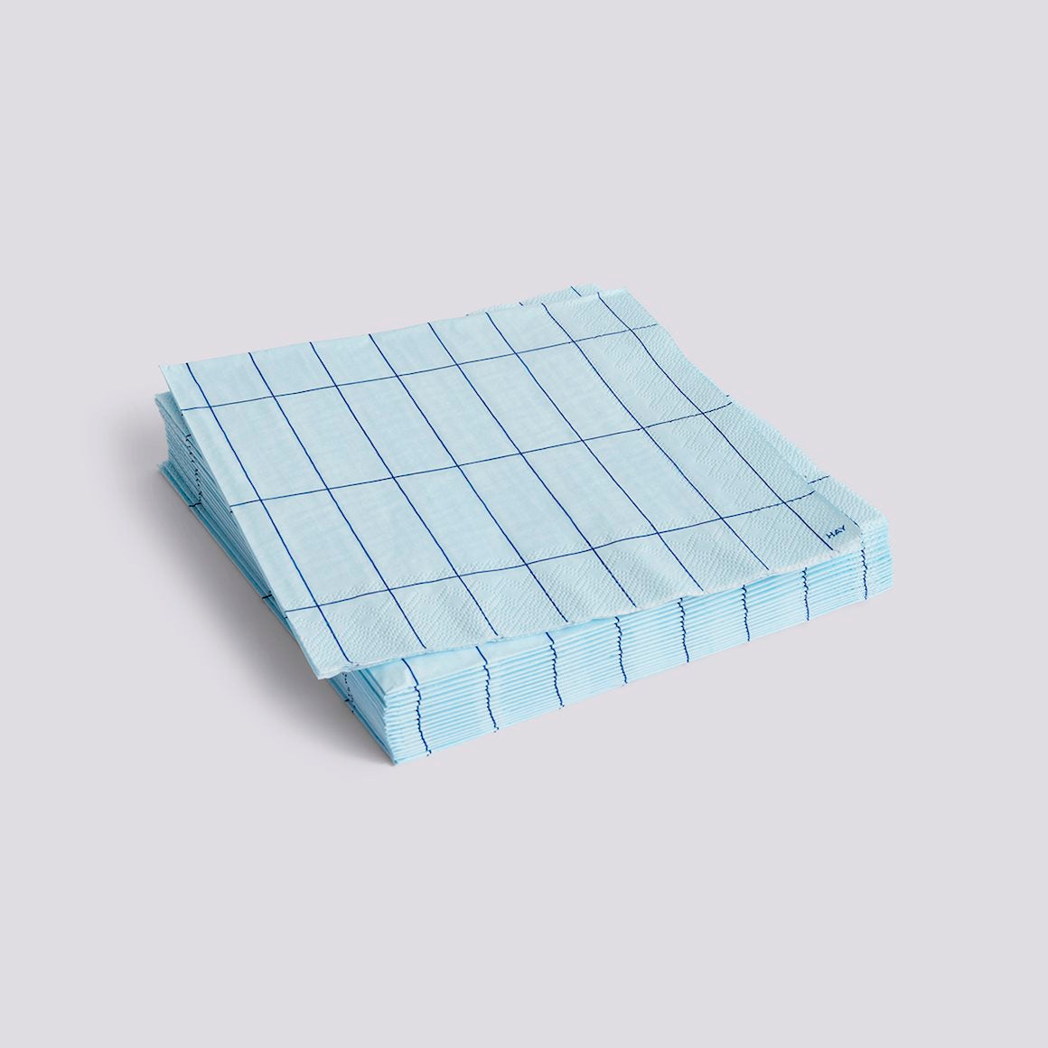 PATTERN NAPKINS - SET OF 20 DINNER - LIGHT BLUE & BLUE GRID