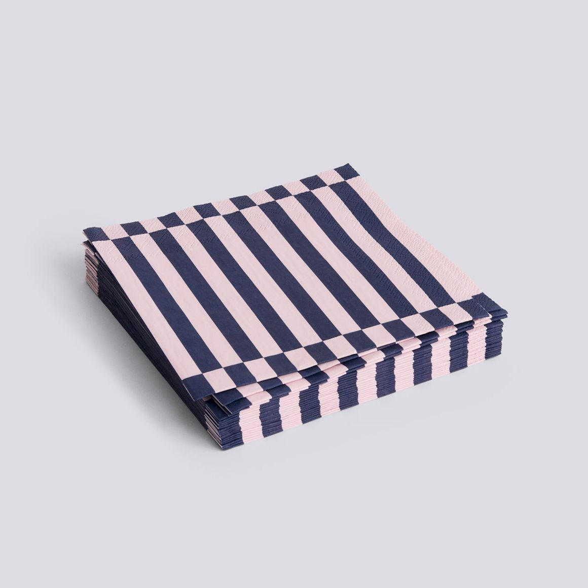 PATTERN NAPKINS-SET OF 20 DINNER-LIGHT PINK & DARK BLUE PILLAR STRIPE
