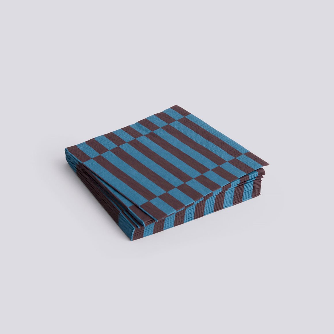 PATTERN NAPKINS - SET OF 20 LUNCH-ANTHRACITE & BORDEAUX PILLAR STRIPE