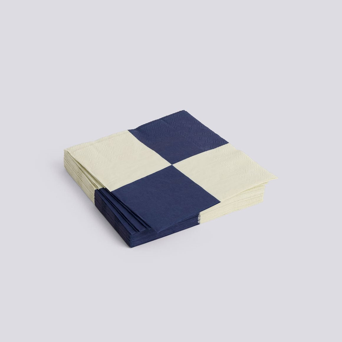 PATTERN NAPKINS - SET OF 20 LUNCH - OFF-WHITE & DARK BLUE L CHECK