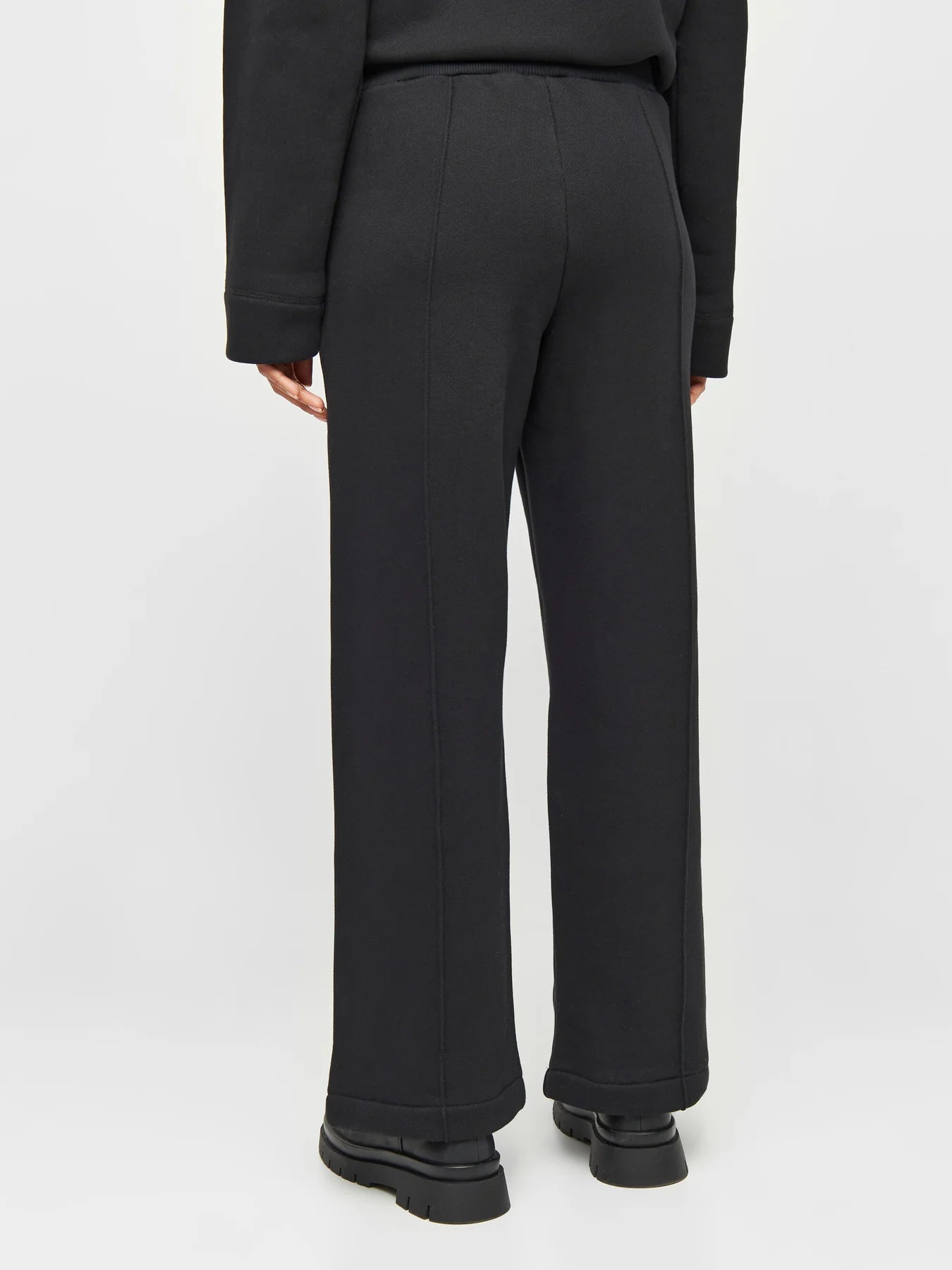 POSEY Wide High-Rise Sweat Elastic Waistband Pants -  Black Jet