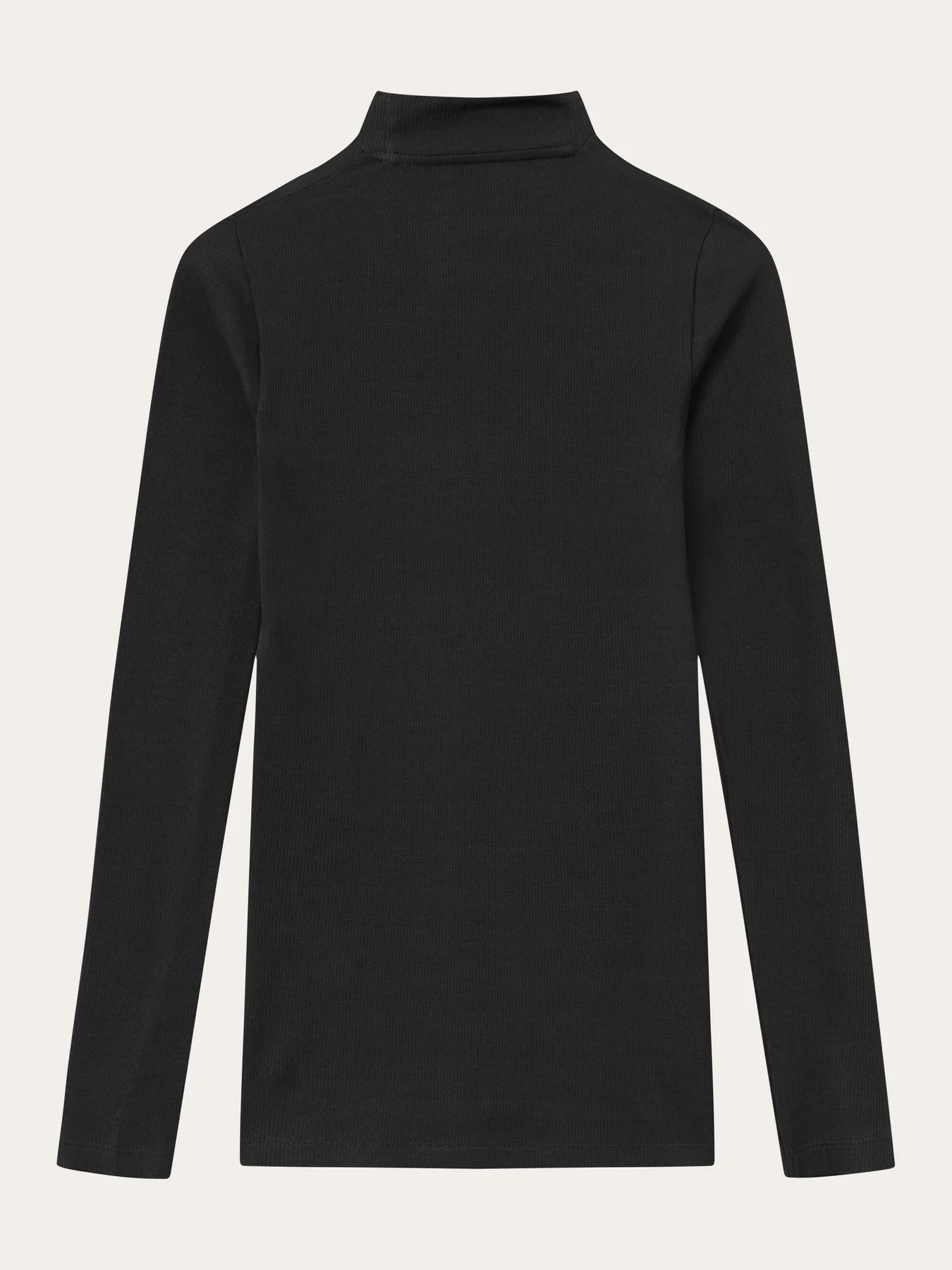 Rib High Neck Long Sleeve - GOTS/Vegan - Black Jet