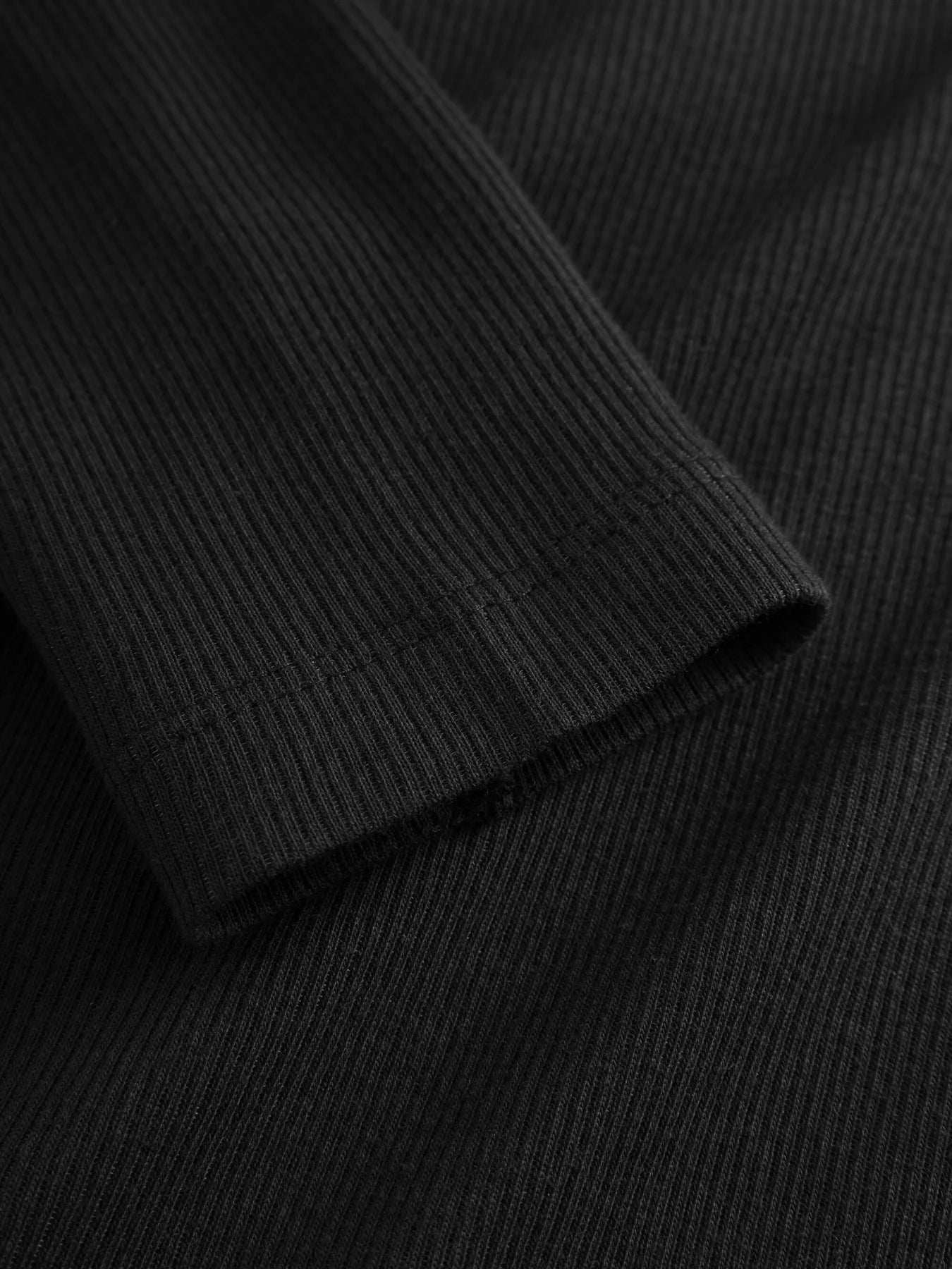 Rib High Neck Long Sleeve - GOTS/Vegan - Black Jet