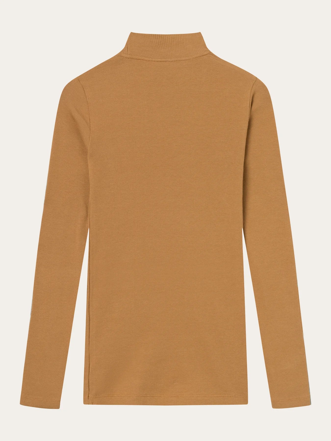 Rib High Neck Long Sleeve - GOTS/Vegan - Brown Sugar
