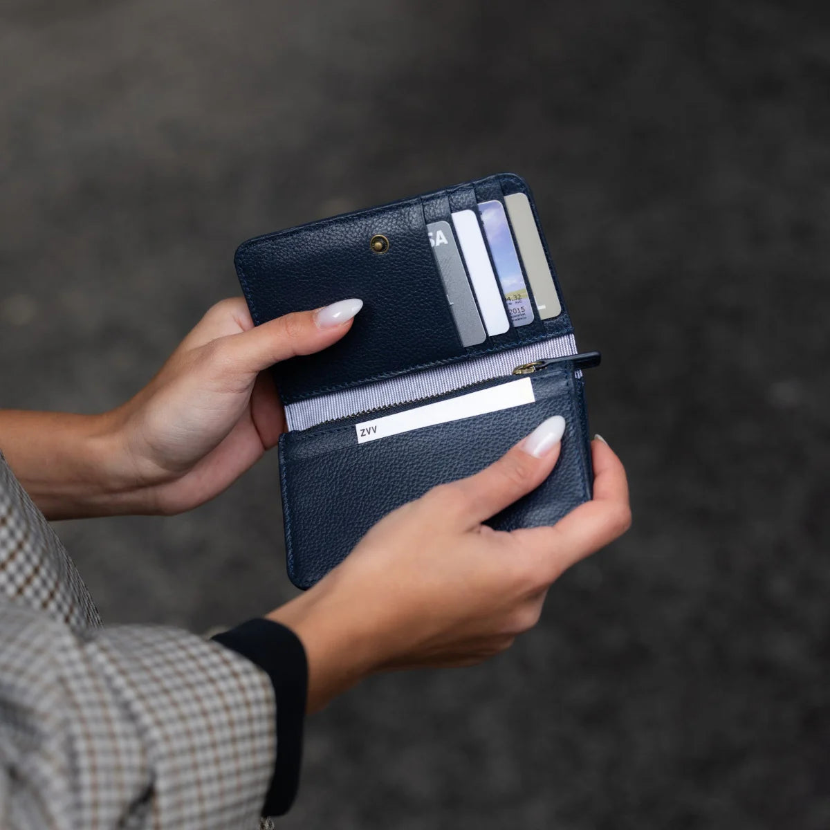 Slim wallet small Navy