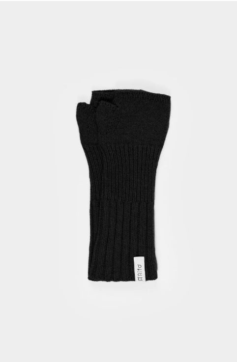 TAMARA - Recycled Cashmere Fingerless Gloves - Slate Black