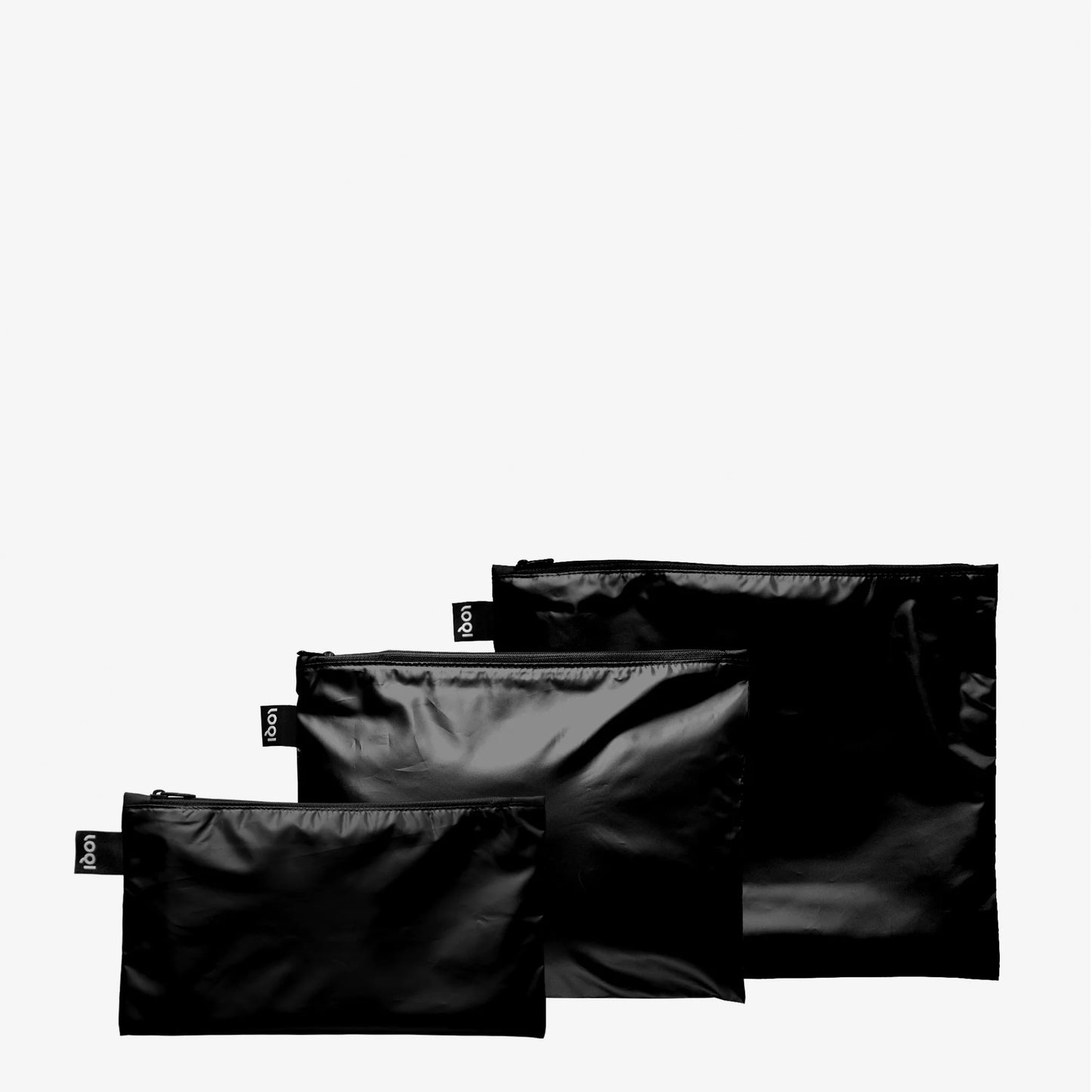 METALLIC Black - Zip Pockets - Set of 3