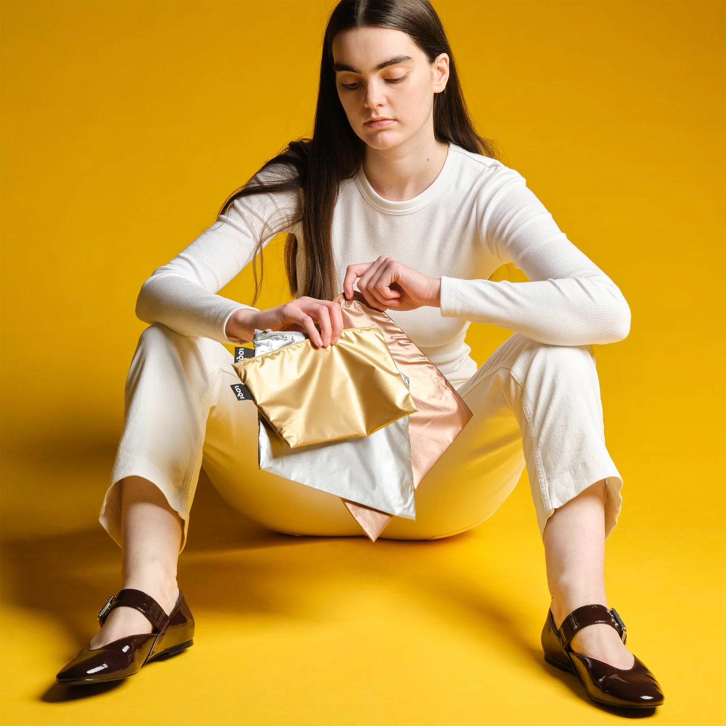 METALLIC - Zip Pockets - Set of 3