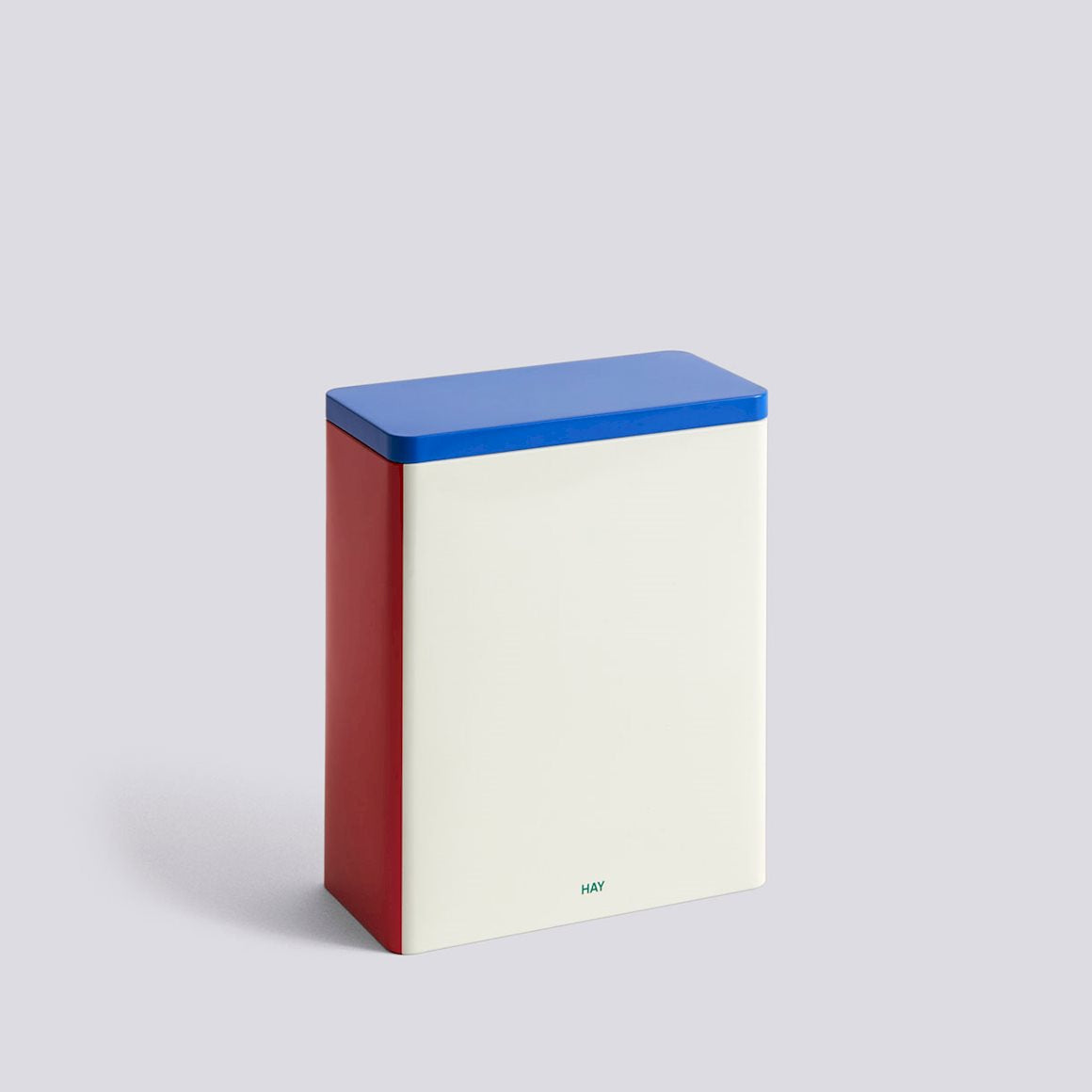TIN CONTAINER - X-LARGE - OFF-WHITE, BLUE & RED