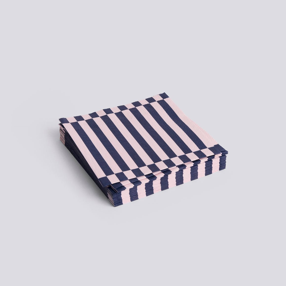 PATTERN NAPKINS-SET OF 20 LUNCH-LIGHT PINK & DARK BLUE PILLAR STRIPE