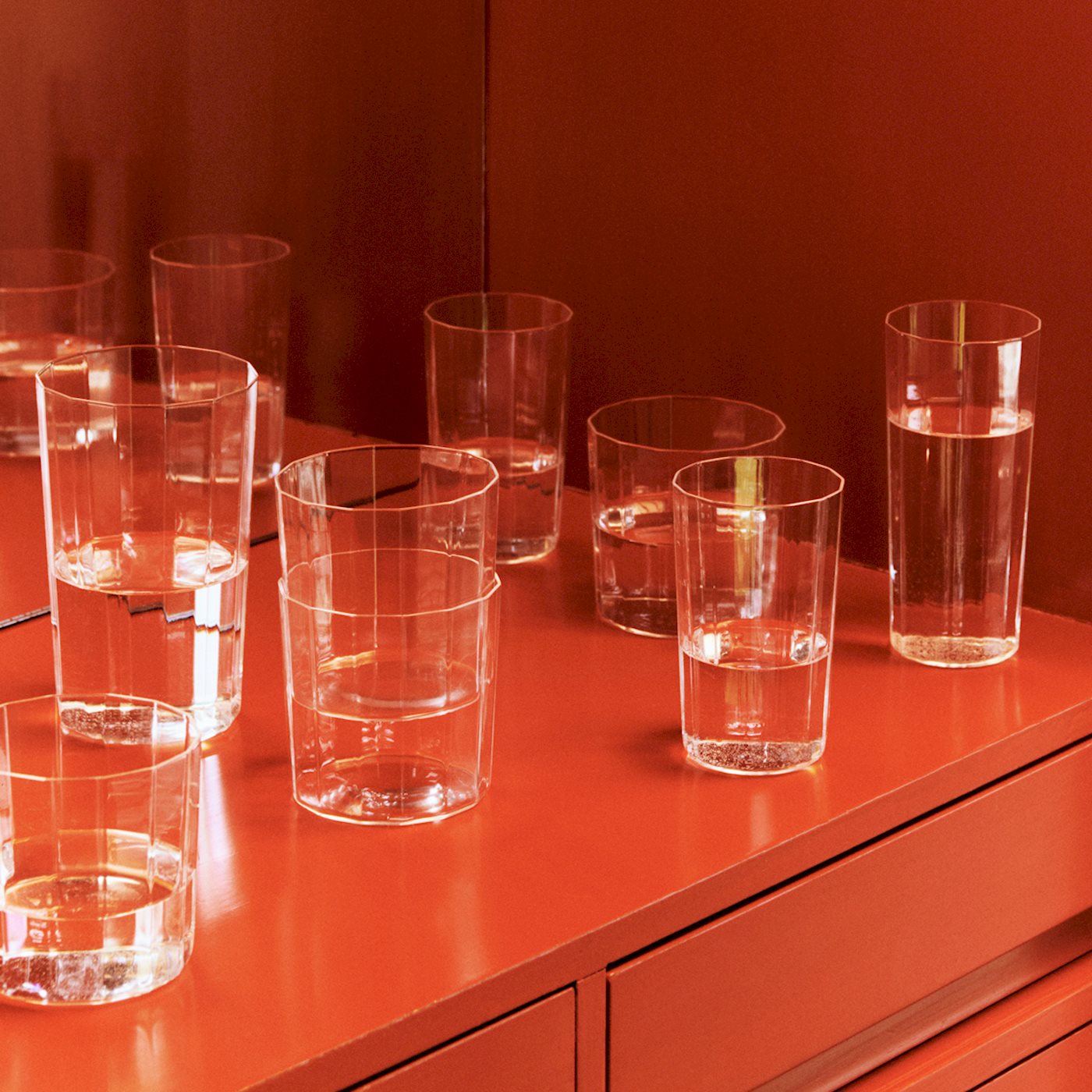 Angle Glass - Set of 4 -  Tall H13 - Clear