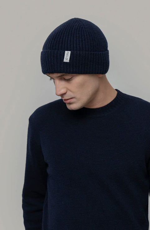 MARCELLO - Recycled Cashmere Hat - Blackberry Blue