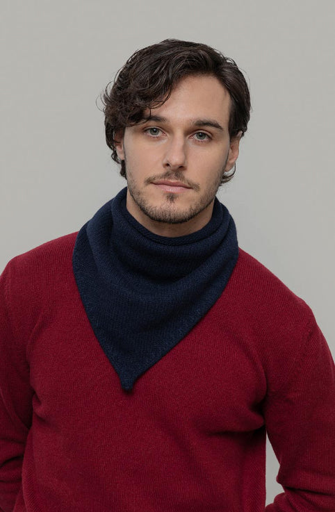 MASHA - Recycled Cashmere Bandana - Blackberry Blue