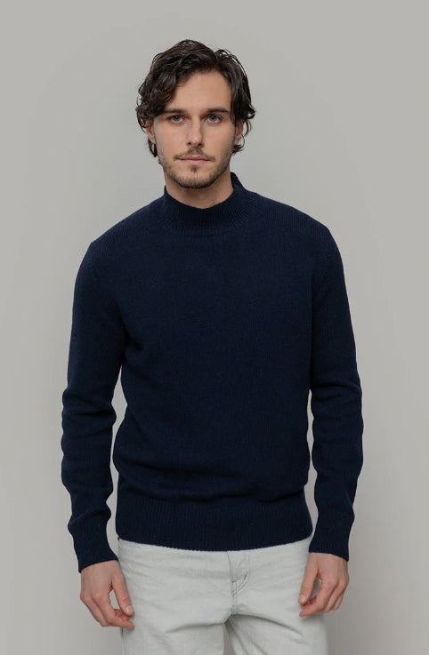 CLEMENTE - Recycled Cashmere Turtleneck Sweater - Blackberry Blue