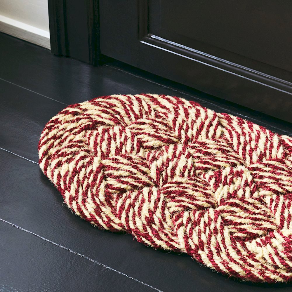 COCO DOOR MAT - SWIRL - BORDEAUX & OFF-WHITE