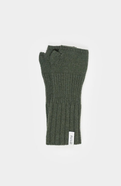TAMARA - Recycled Cashmere Fingerless Gloves - Forest Green