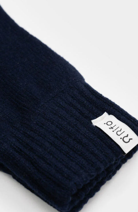PIER PAOLO - Men's Recycled Cashmere Gloves - Blackberry Blue