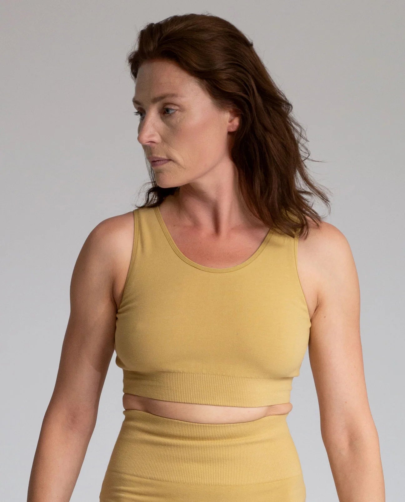 Jo-Jane Organic Cotton Yoga Bra - Curry