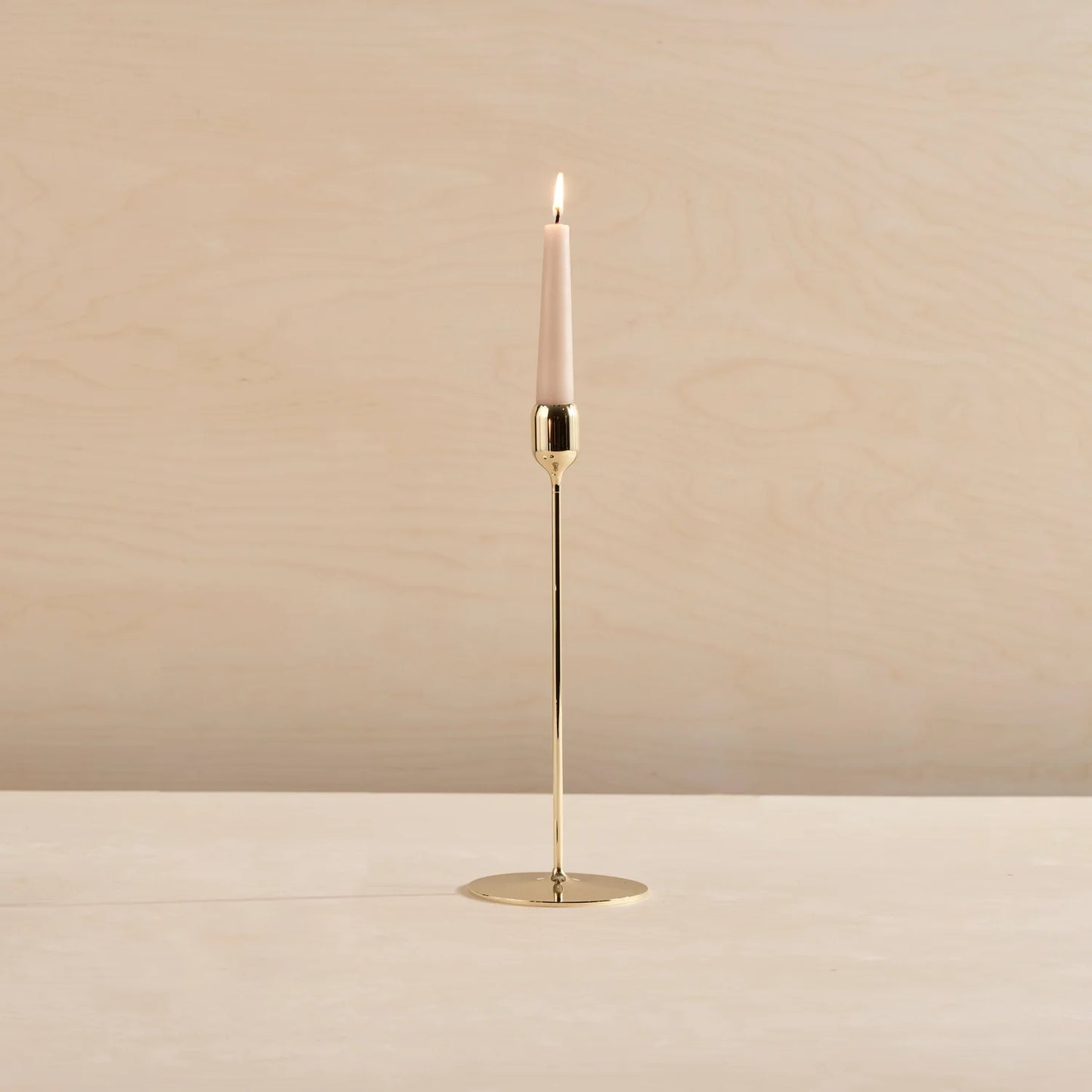 Flute Solid Brass Candlestick - Polished Finish