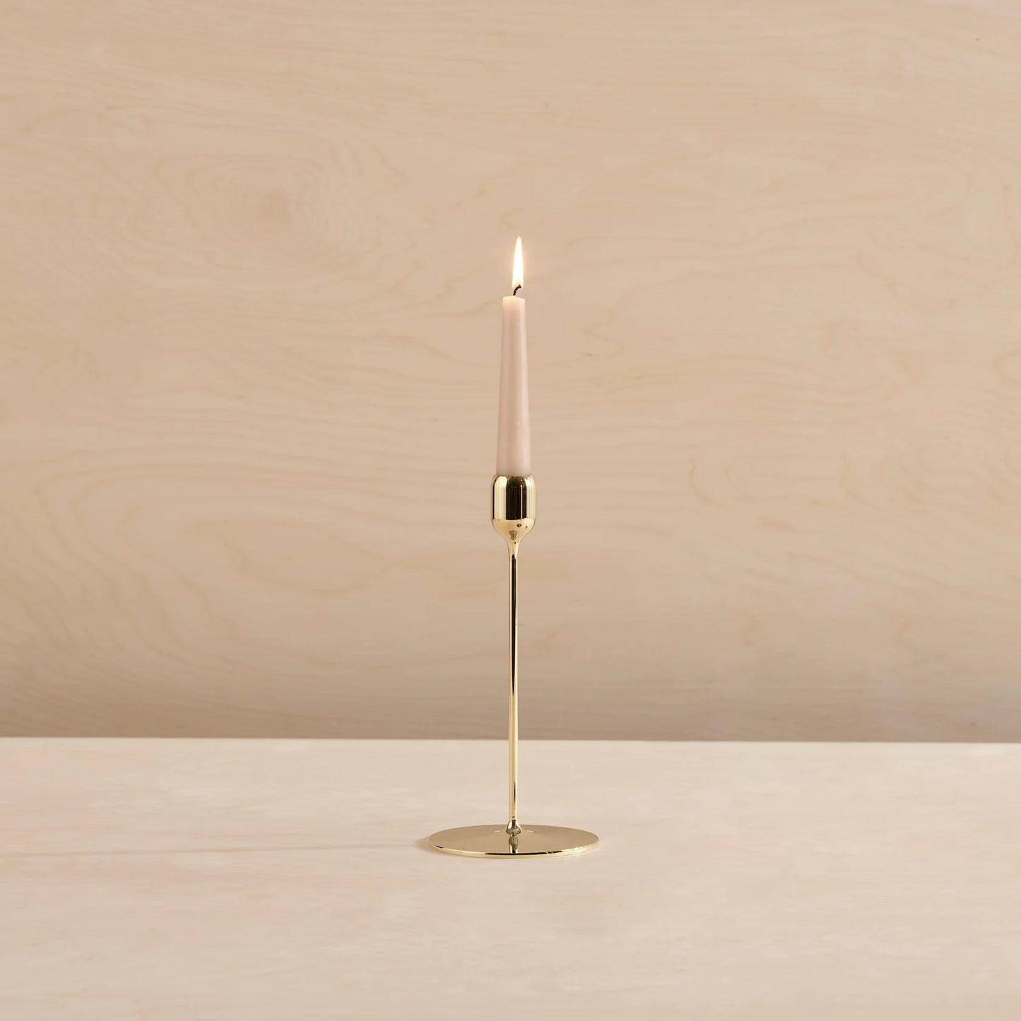 Flute Solid Brass Candlestick - Polished Finish