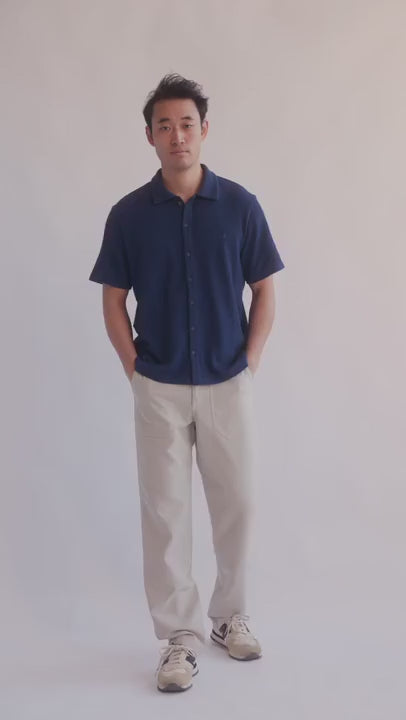 Load and play video in Gallery viewer, Bayonneise Top — Navy Blue