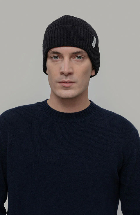 MARCELLO - Recycled Cashmere Hat - Black Slate