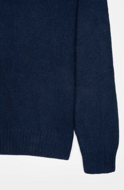 ROMEO - Recycled Cashmere Crewneck Sweater - Blackberry Blue