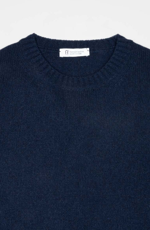 ROMEO - Recycled Cashmere Crewneck Sweater - Blackberry Blue