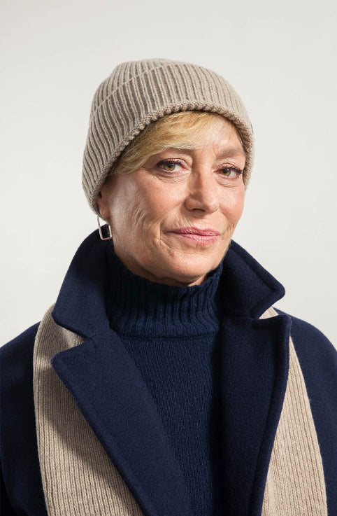 MARCELLO - Recycled Cashmere Hat - Beige Sand