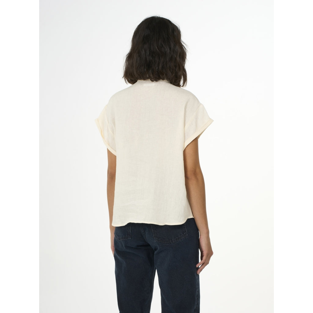 ASTER Fold Up Short Sleeve Linen Shirt - GOTS/Vegan - Butter Cream