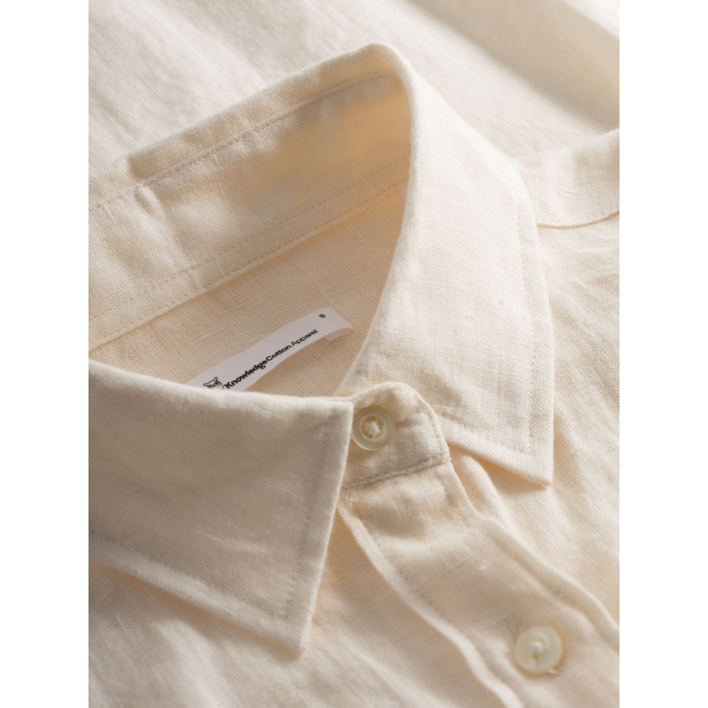 ASTER Fold Up Short Sleeve Linen Shirt - GOTS/Vegan - Butter Cream